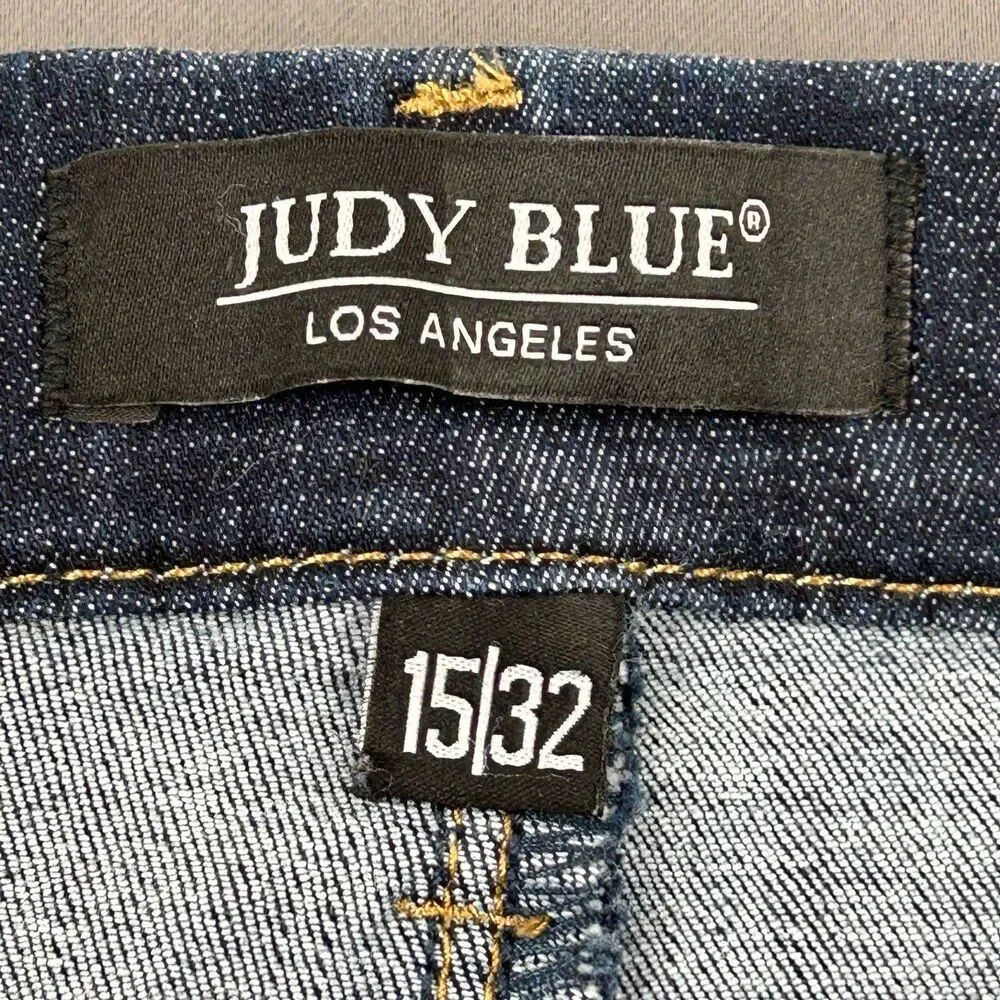 Judy Blue Jeans Blue Lightly Distressed Skinny Fit Pull On Denim Size 15/32